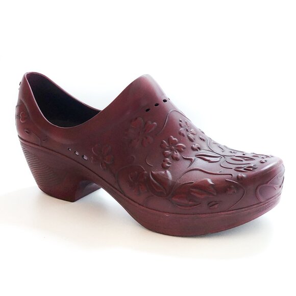 DANSKO Pixie Burgundy Molded Floral Clog - Picture 1 of 6